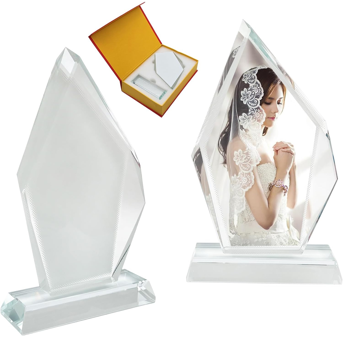 Custom Imprinted Photo Crystal (Irregular Shape 2 - 6.8in x 4.3in)