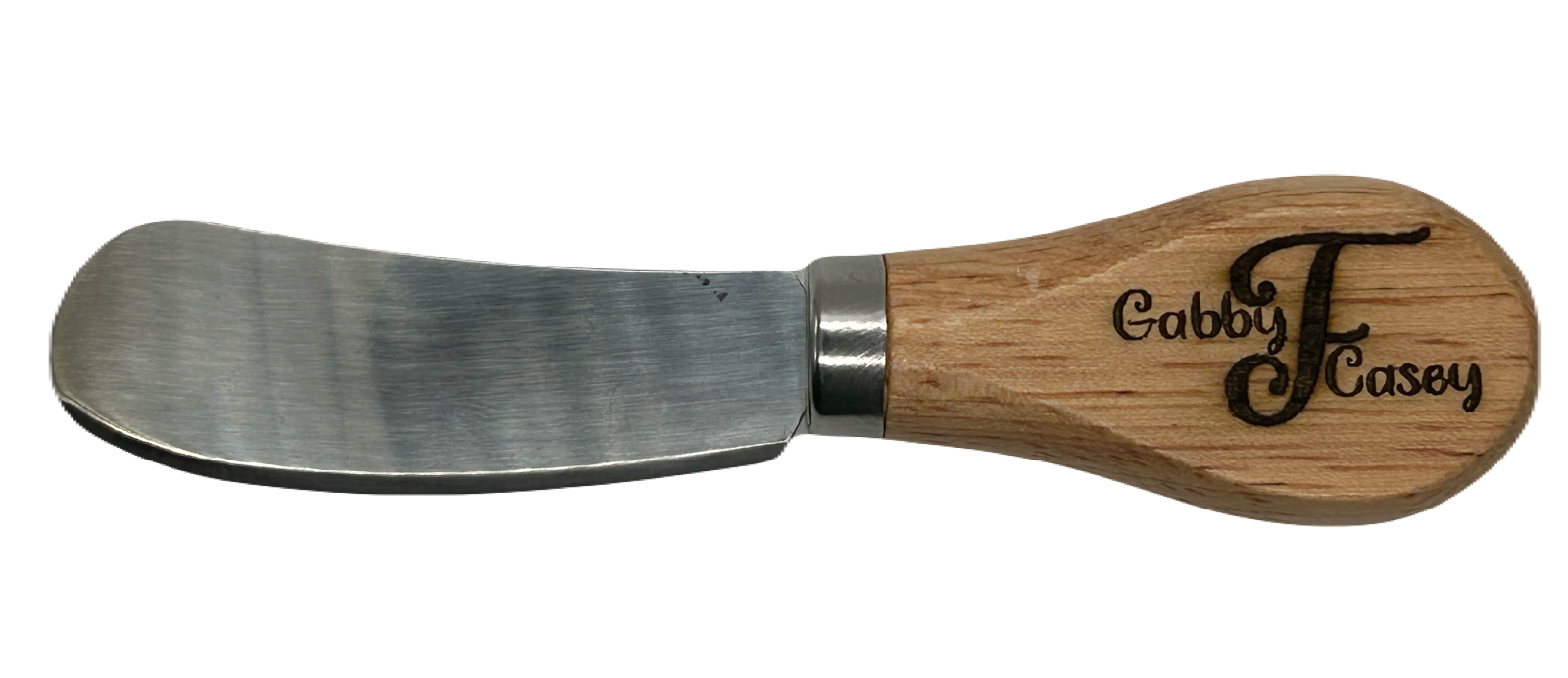 custom laser-engraved wooden handle butter knife