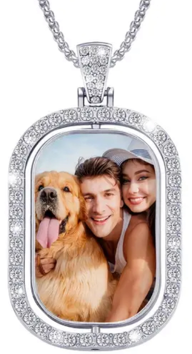 custom rectangular photo pendant necklace personalized