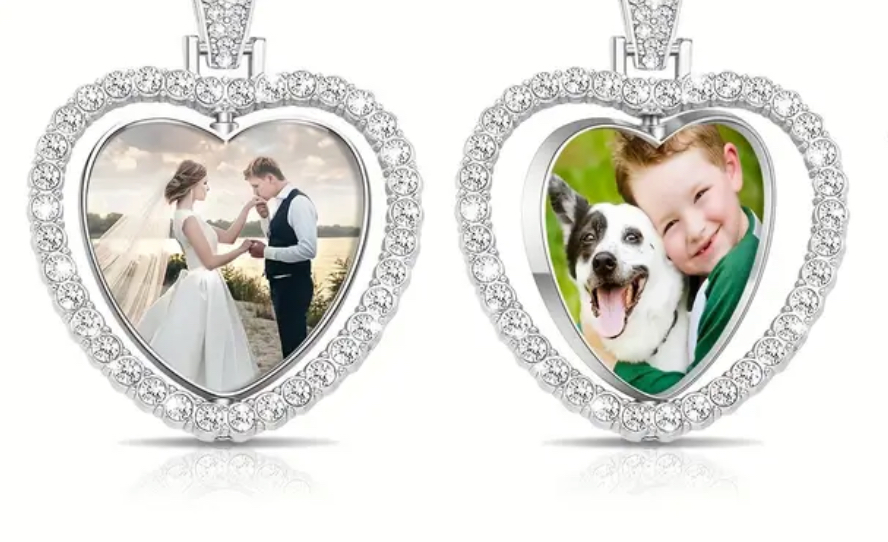 custom heart-shaped photo necklace personalized pendant