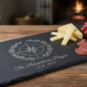 personalized engraved slate charcuterie board custom name