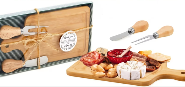 Personalized bamboo charcuterie board with engraved name
