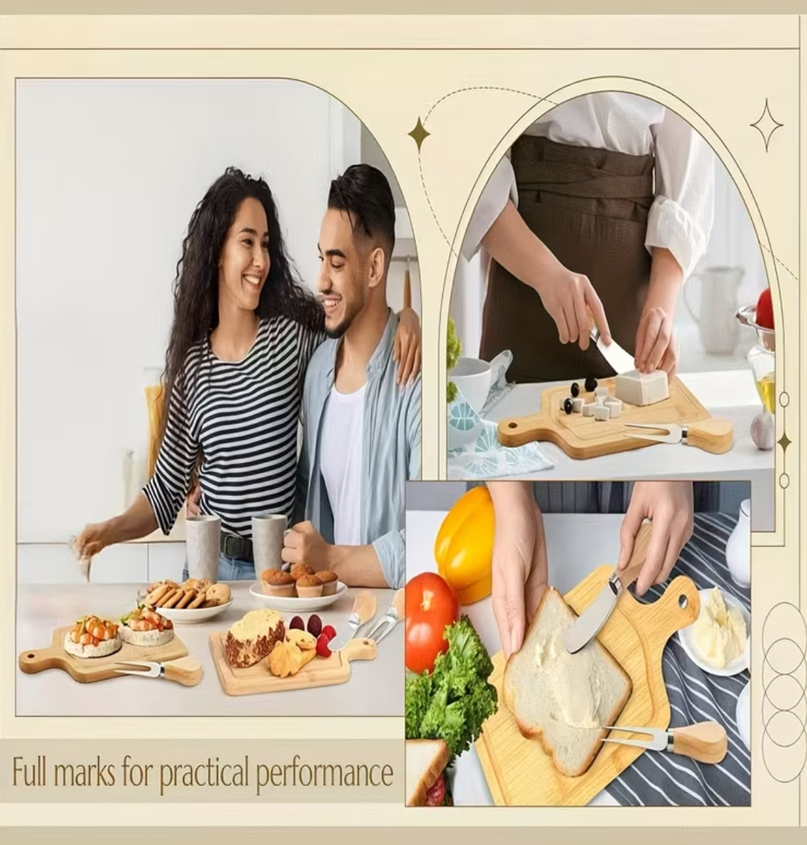 Personalized charcuterie board set with utensils, custom engraving