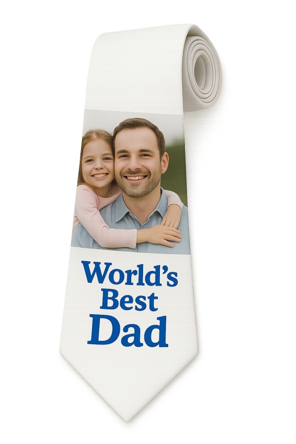 Custom imprinted necktie with personalized photo design