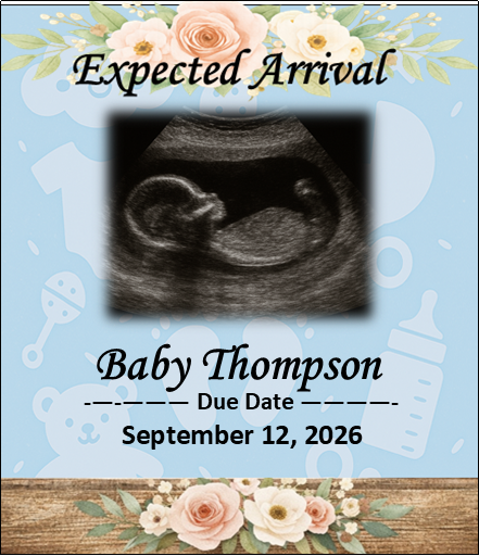 Expected Baby Boy Arrival Announcement Magnet - Set of 6