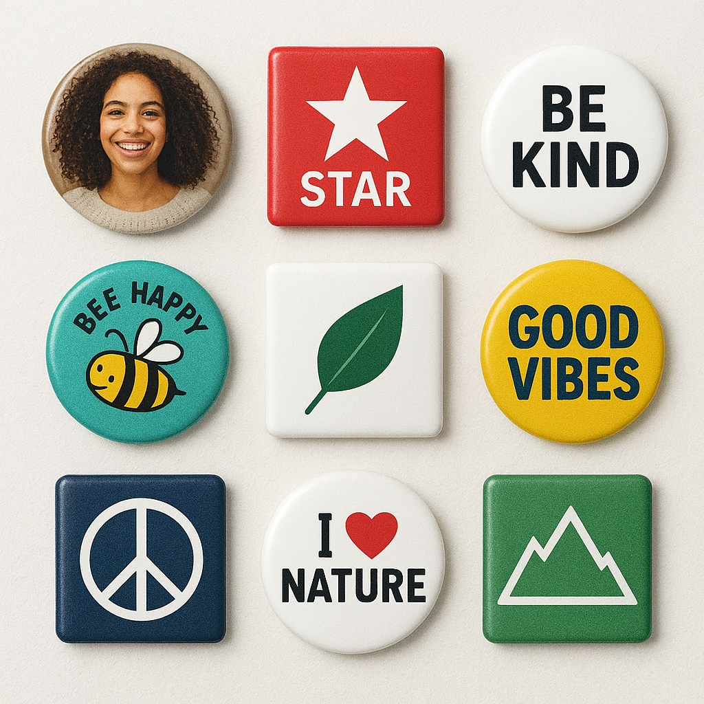 Personalized round and square magnets for events and branding