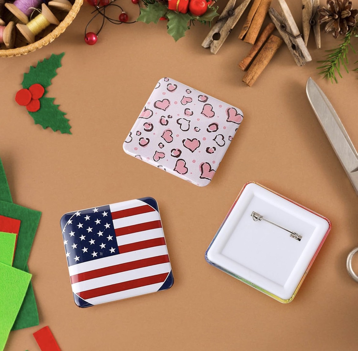 Personalized square buttons