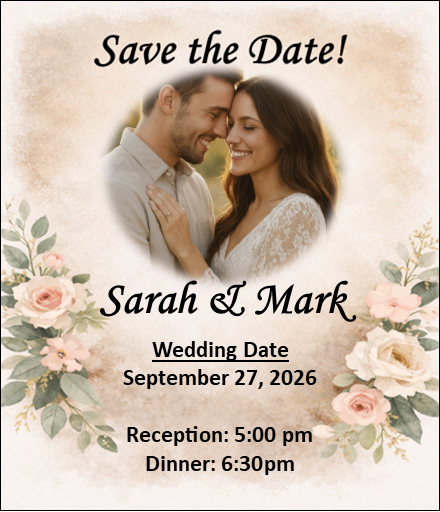 Save The Date Wedding Announcement Magnets - Set of 6