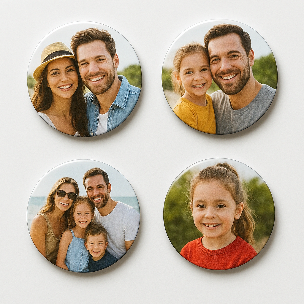 Custom imprinted round buttons and magnets
