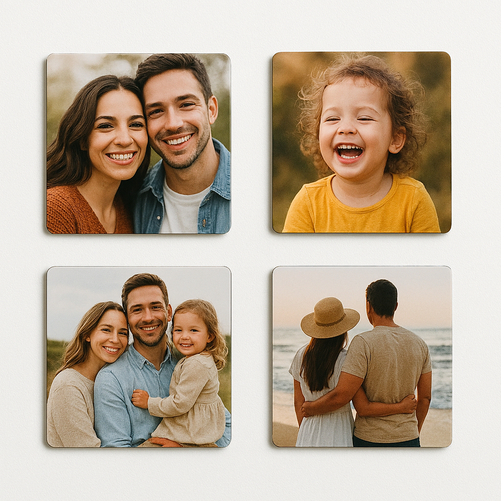 Personalized square buttons and magnets