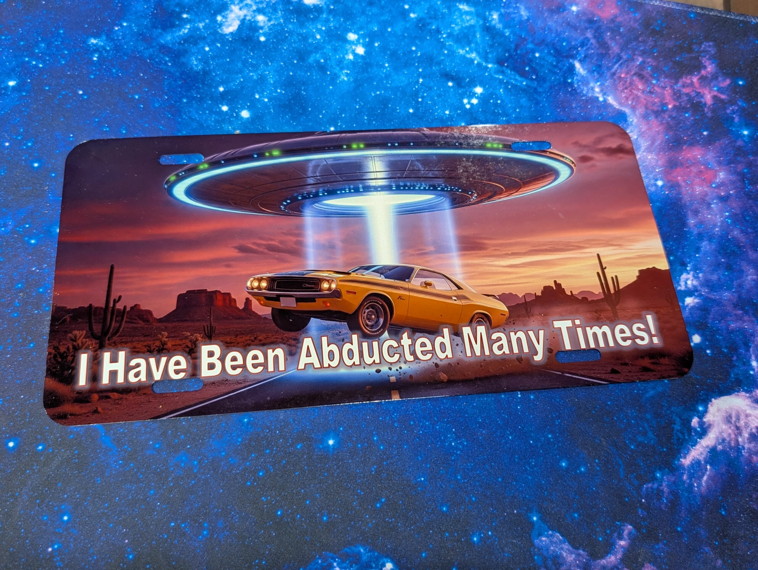 I Have Been Abducted Many Times novelty alien license plate
